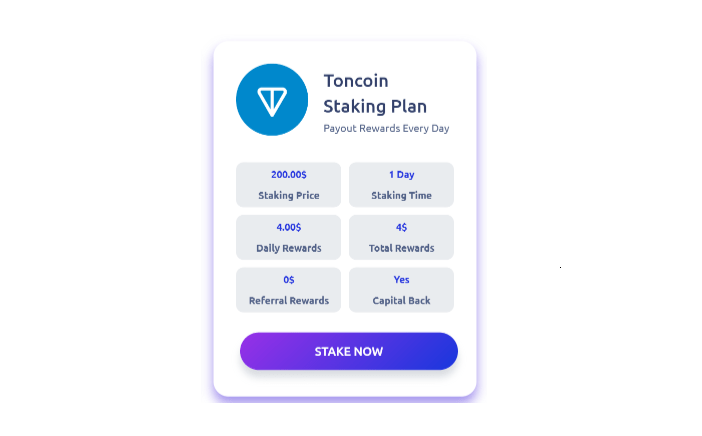 Toncoin Staking Plan